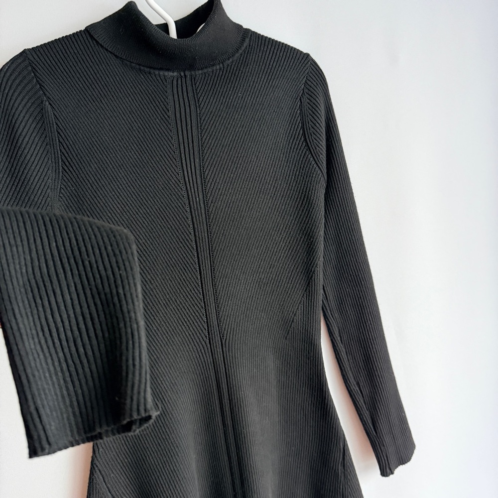 Story On Los Angeles Black Ribbed Knit Fit & Flare Dress – Size Large